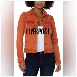 Liverpool Rust Colored Coral Fin) Jean Denim Jacket